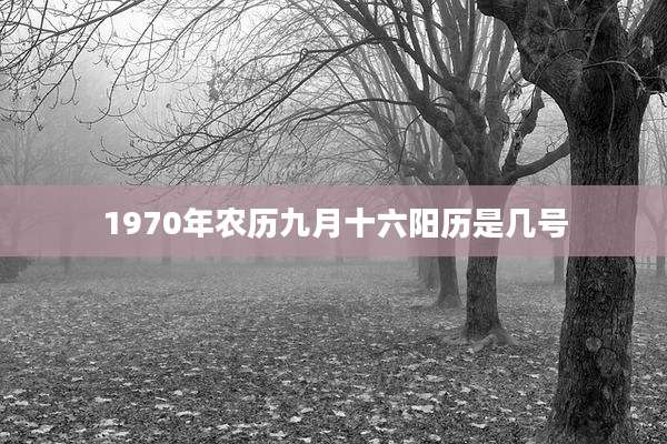 1970年农历九月十六阳历是几号