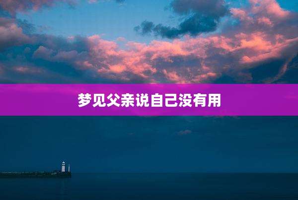 梦见父亲说自己没有用