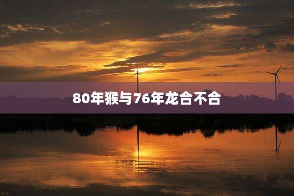 80年猴与76年龙合不合