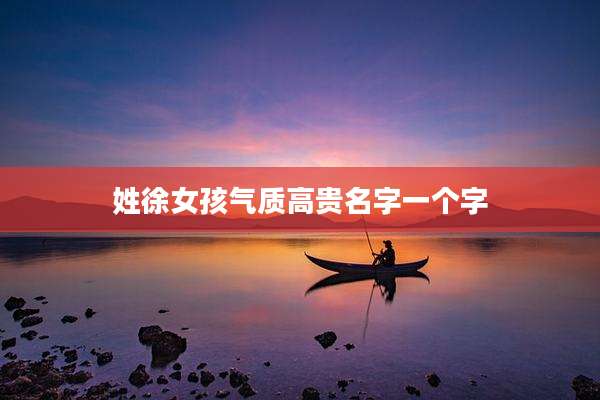 姓徐女孩气质高贵名字一个字