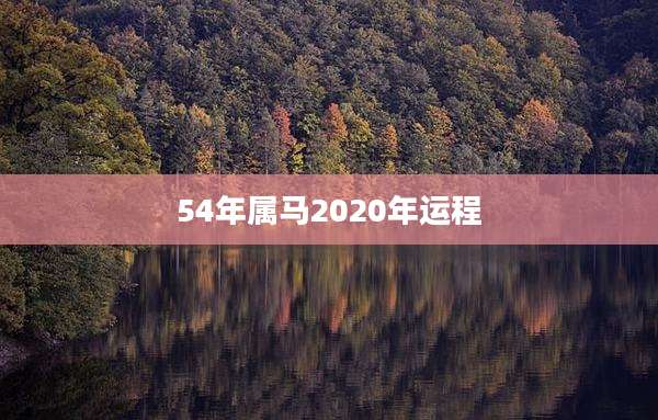 54年属马2020年运程