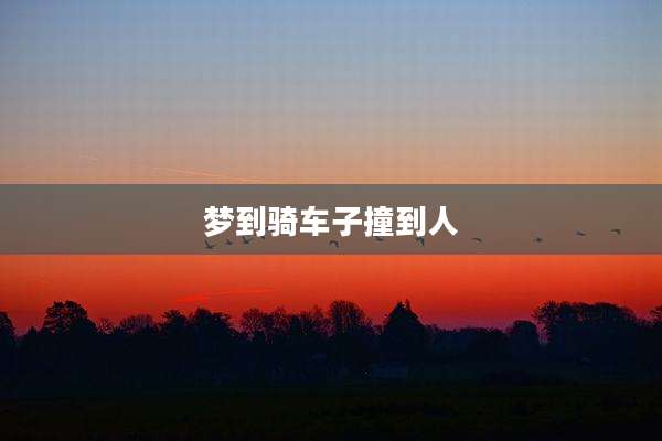 梦到骑车子撞到人