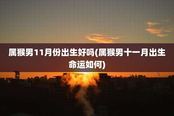 属猴男11月份出生好吗(属猴男十一月出生命运如何)