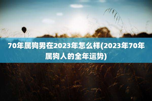 70年属狗男在2023年怎么样(2023年70年属狗人的全年运势)