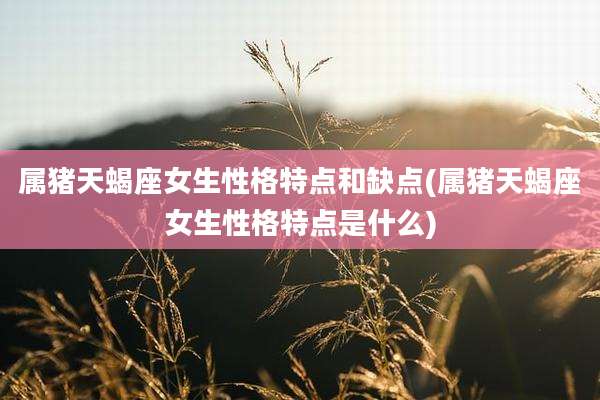 属猪天蝎座女生性格特点和缺点(属猪天蝎座女生性格特点是什么)