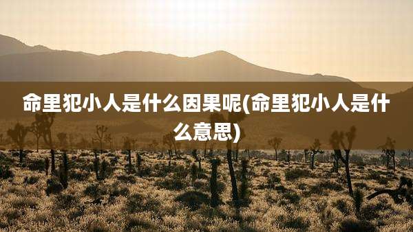 命里犯小人是什么因果呢(命里犯小人是什么意思)