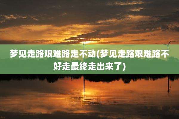 梦见走路艰难路走不动(梦见走路艰难路不好走最终走出来了)