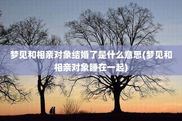 梦见和相亲对象结婚了是什么意思(梦见和相亲对象睡在一起)