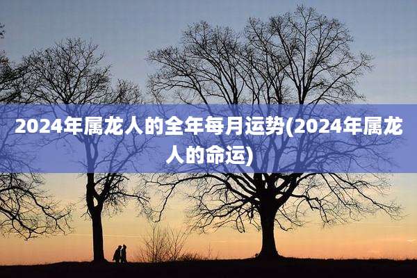 2024年属龙人的全年每月运势(2024年属龙人的命运)