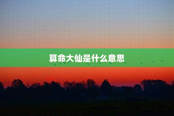 算命大仙是什么意思