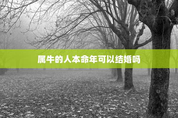 属牛的人本命年可以结婚吗