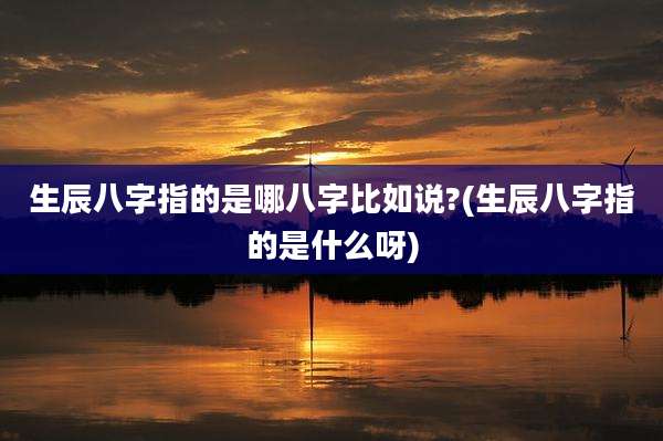 生辰八字指的是哪八字比如说?(生辰八字指的是什么呀)