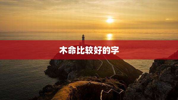 木命比较好的字