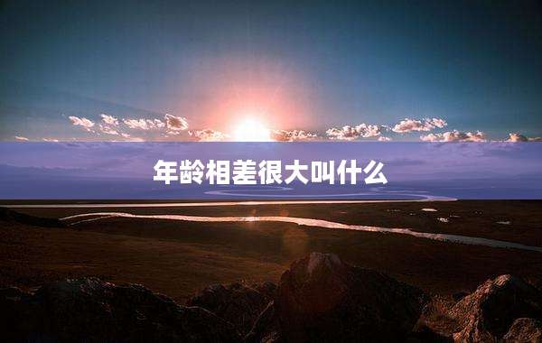 年龄相差很大叫什么