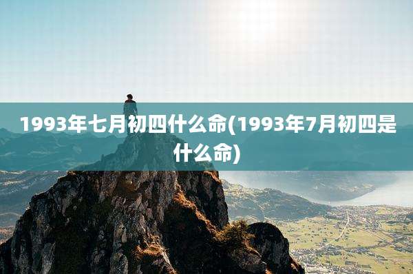 1993年七月初四什么命(1993年7月初四是什么命)