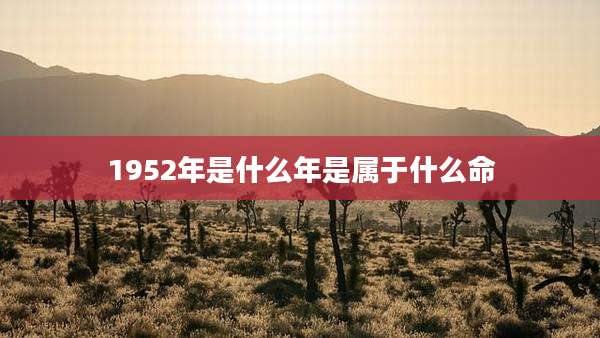 1952年是什么年是属于什么命