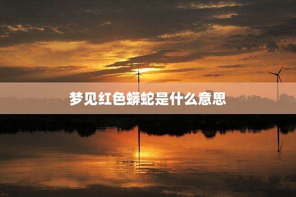 梦见红色蟒蛇是什么意思