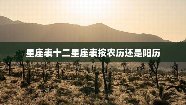 星座表十二星座表按农历还是阳历