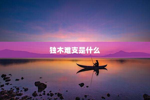 独木难支是什么