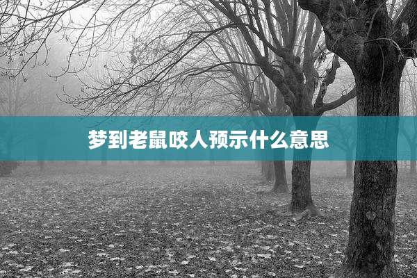 梦到老鼠咬人预示什么意思