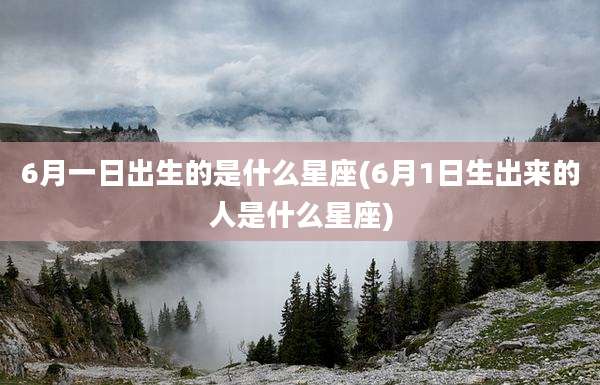 6月一日出生的是什么星座(6月1日生出来的人是什么星座)