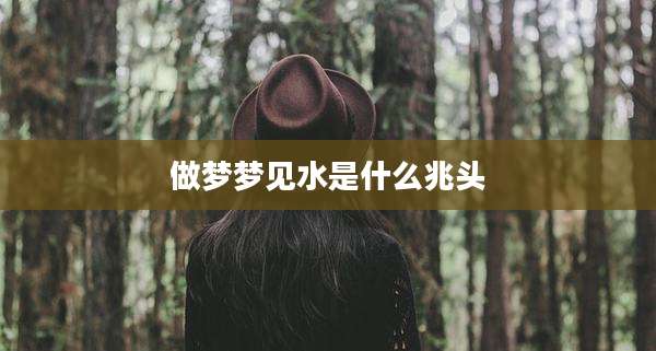 做梦梦见水是什么兆头