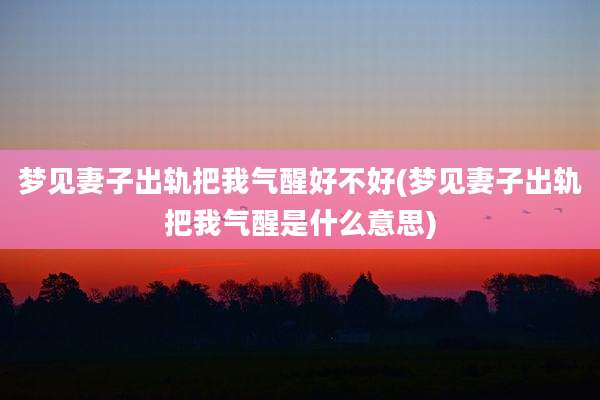 梦见妻子出轨把我气醒好不好(梦见妻子出轨把我气醒是什么意思)