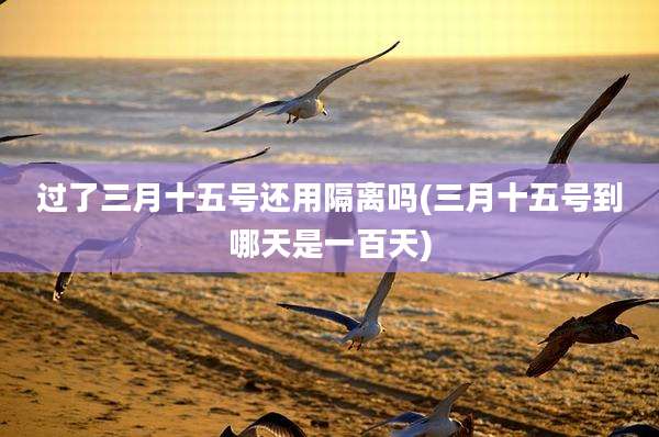 过了三月十五号还用隔离吗(三月十五号到哪天是一百天)