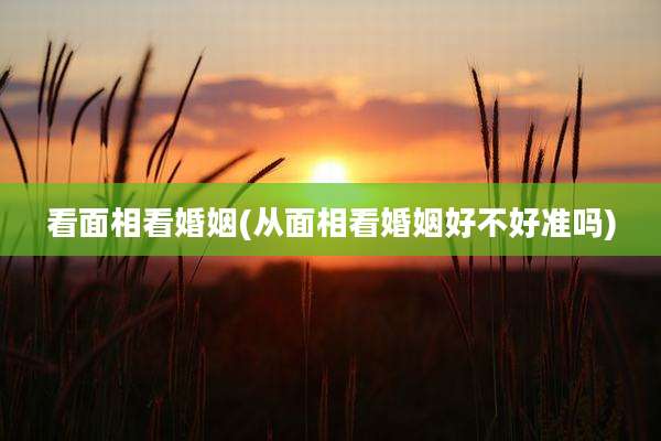 看面相看婚姻(从面相看婚姻好不好准吗)