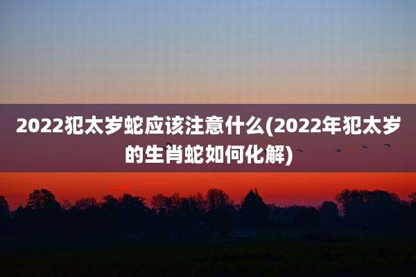 2022犯太岁蛇应该注意什么(2022年犯太岁的生肖蛇如何化解)