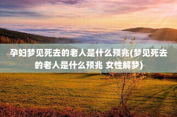 孕妇梦见死去的老人是什么预兆(梦见死去的老人是什么预兆 女性解梦)