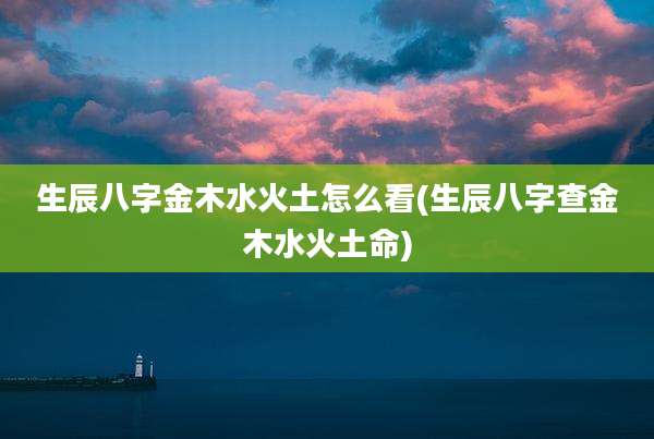 生辰八字金木水火土怎么看(生辰八字查金木水火土命)