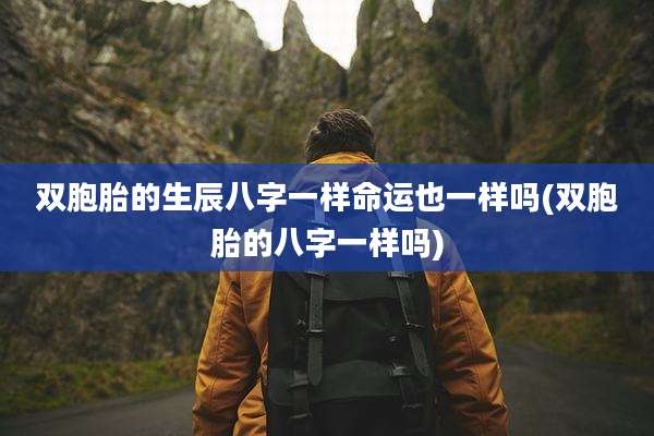双胞胎的生辰八字一样命运也一样吗(双胞胎的八字一样吗)