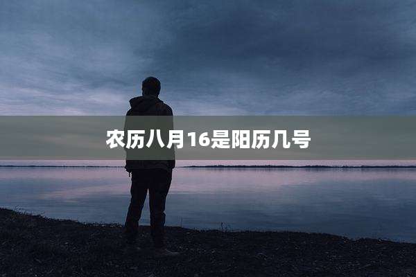 农历八月16是阳历几号