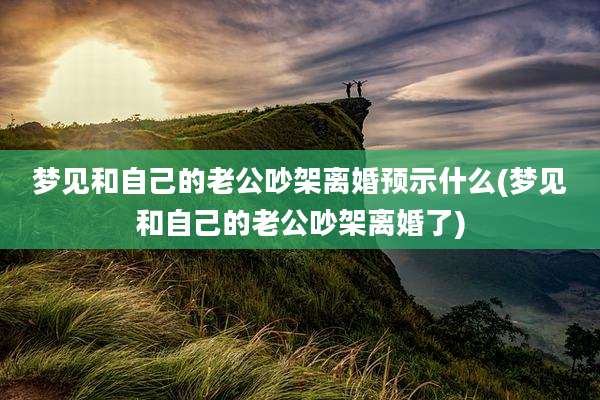 梦见和自己的老公吵架离婚预示什么(梦见和自己的老公吵架离婚了)