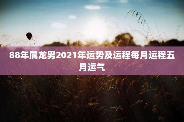 88年属龙男2021年运势及运程每月运程五月运气