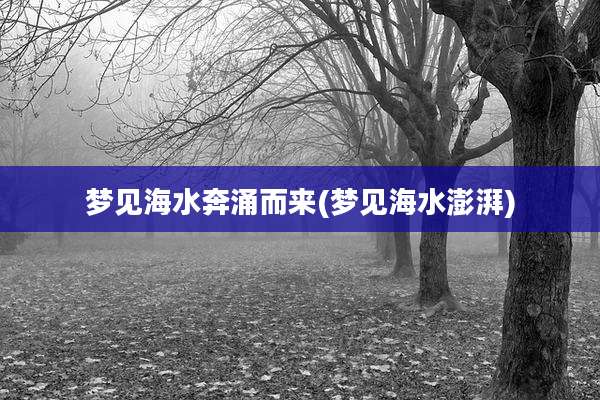 梦见海水奔涌而来(梦见海水澎湃)