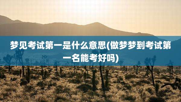 梦见考试第一是什么意思(做梦梦到考试第一名能考好吗)