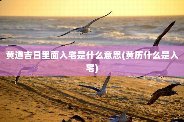 黄道吉日里面入宅是什么意思(黄历什么是入宅)
