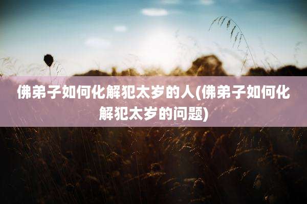 佛弟子如何化解犯太岁的人(佛弟子如何化解犯太岁的问题)
