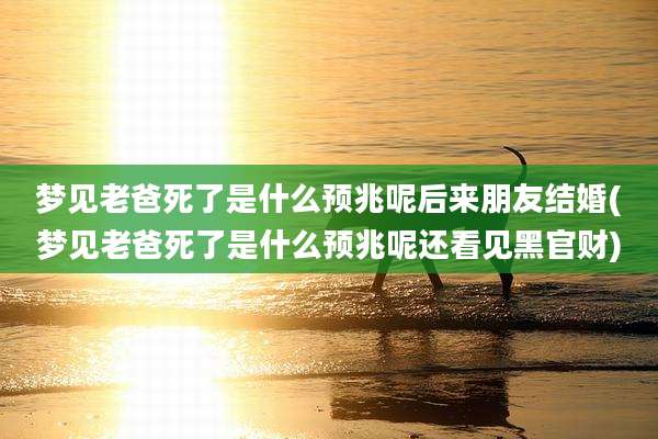 梦见老爸死了是什么预兆呢后来朋友结婚(梦见老爸死了是什么预兆呢还看见黑官财)