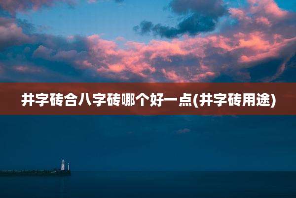 井字砖合八字砖哪个好一点(井字砖用途)