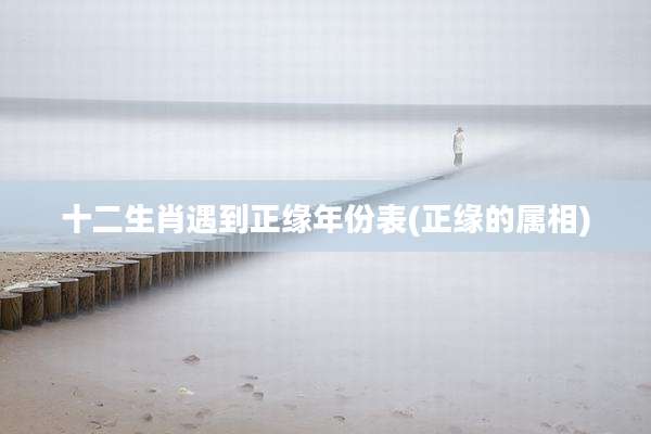 十二生肖遇到正缘年份表(正缘的属相)