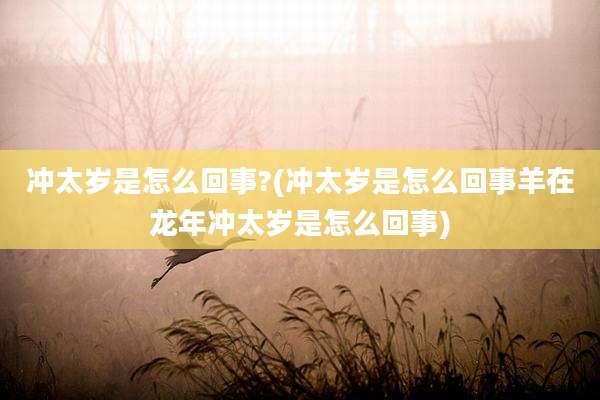 冲太岁是怎么回事?(冲太岁是怎么回事羊在龙年冲太岁是怎么回事)