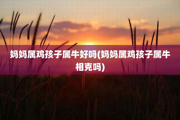 妈妈属鸡孩子属牛好吗(妈妈属鸡孩子属牛相克吗)
