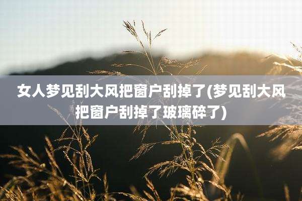 女人梦见刮大风把窗户刮掉了(梦见刮大风把窗户刮掉了玻璃碎了)