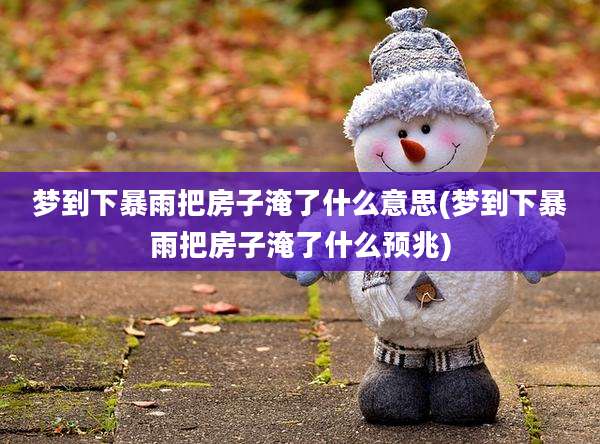 梦到下暴雨把房子淹了什么意思(梦到下暴雨把房子淹了什么预兆)