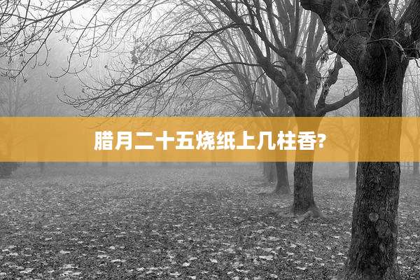 腊月二十五烧纸上几柱香?