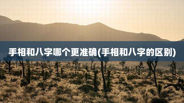 手相和八字哪个更准确(手相和八字的区别)