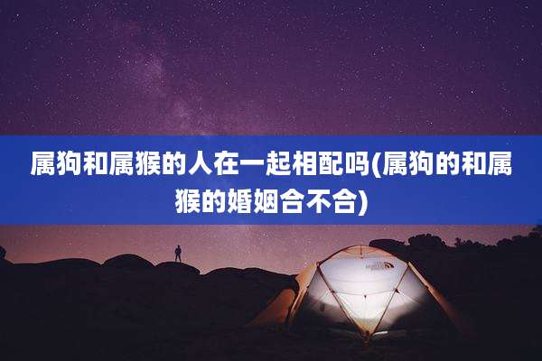 属狗和属猴的人在一起相配吗(属狗的和属猴的婚姻合不合)